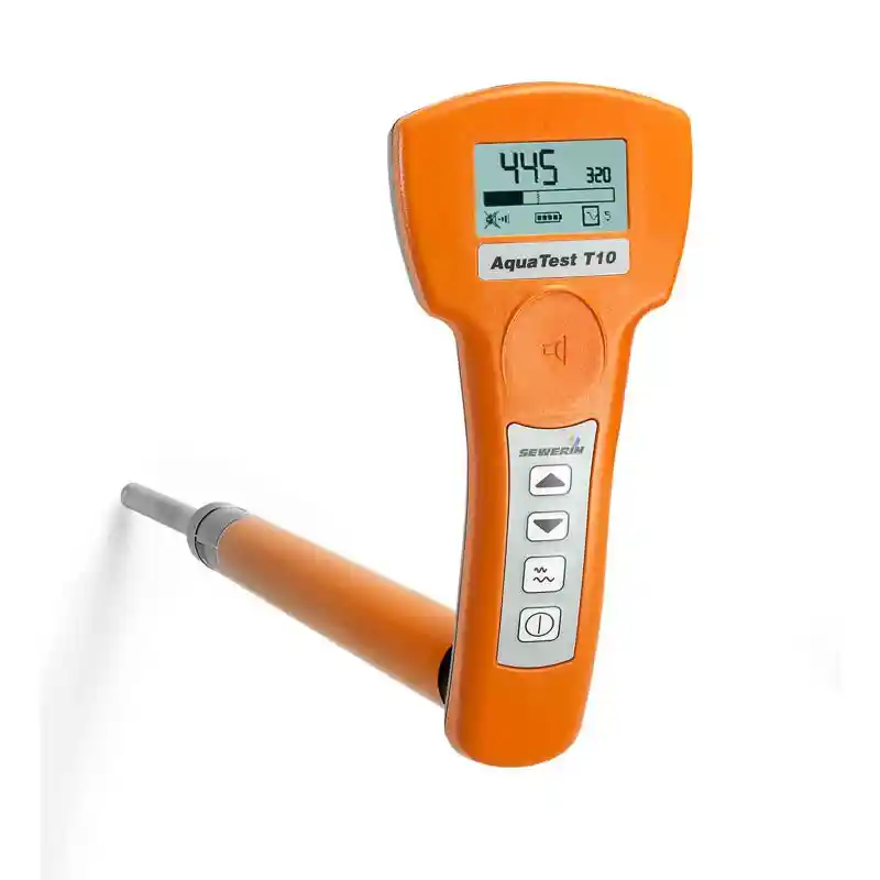 El AquaTest T10 es un bastón de escucha que combina una tecnología innovadora con un diseño ergonómico. Su principal aplicación es la pre-localización de fugas en redes de distribución de agua.