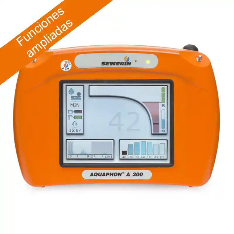 El sistema AQUAPHON® mejora y simplifica este proceso de localización con una técnica de medición y unos nuevos micrófonos de extraordinaria calidad, así como con funciones inteligentes de análisis y una representación práctica de los resultados en la pantalla.