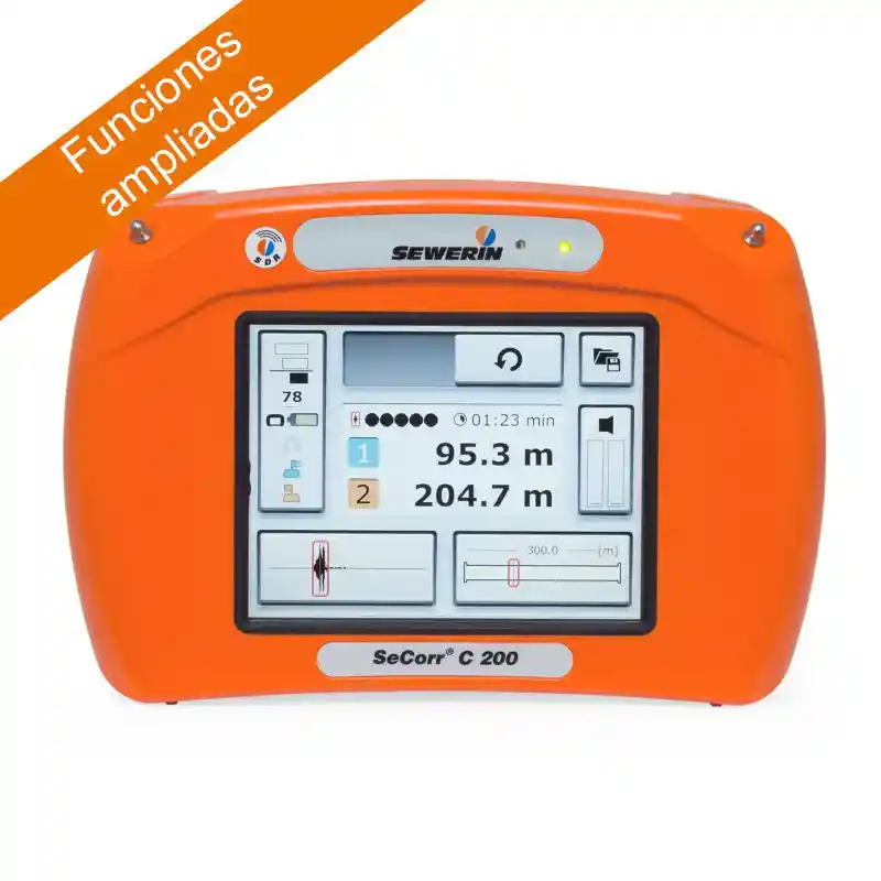 El SeCorr® C 200 es un moderno correlador portátil de alto rendimiento que permite realizar una localización fiable, rápida y precisa y apta para la localización de fugas en tuberías enterradas, pues puede excavar el terreno. Además, su interfaz de usuario es muy fácil de entender y tiene una estructura muy clara. Existen numerosas funciones adicionales para situaciones de localización complejas.